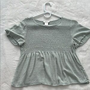 URBAN Romantics Light Green Smocked Top